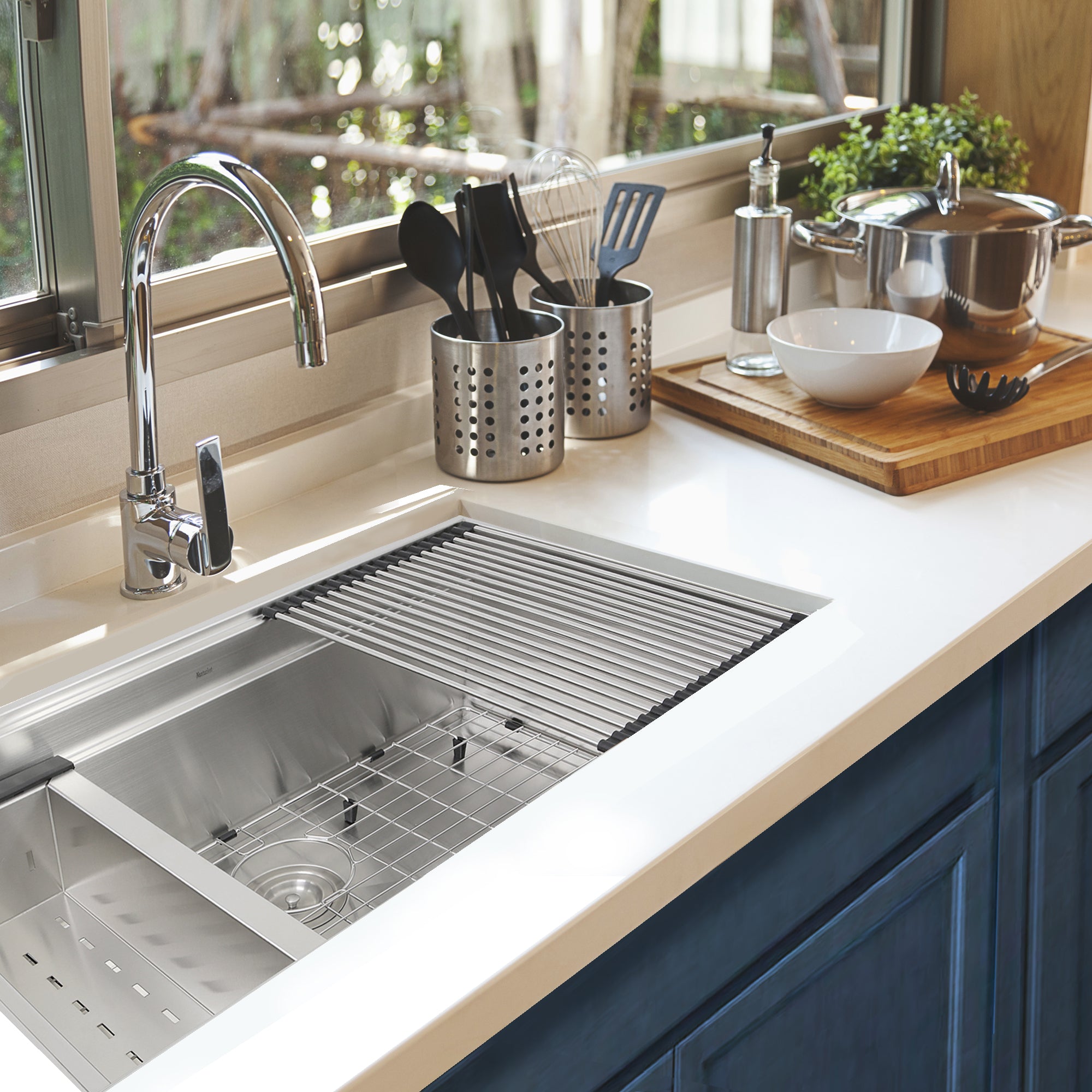silver kitchen sink