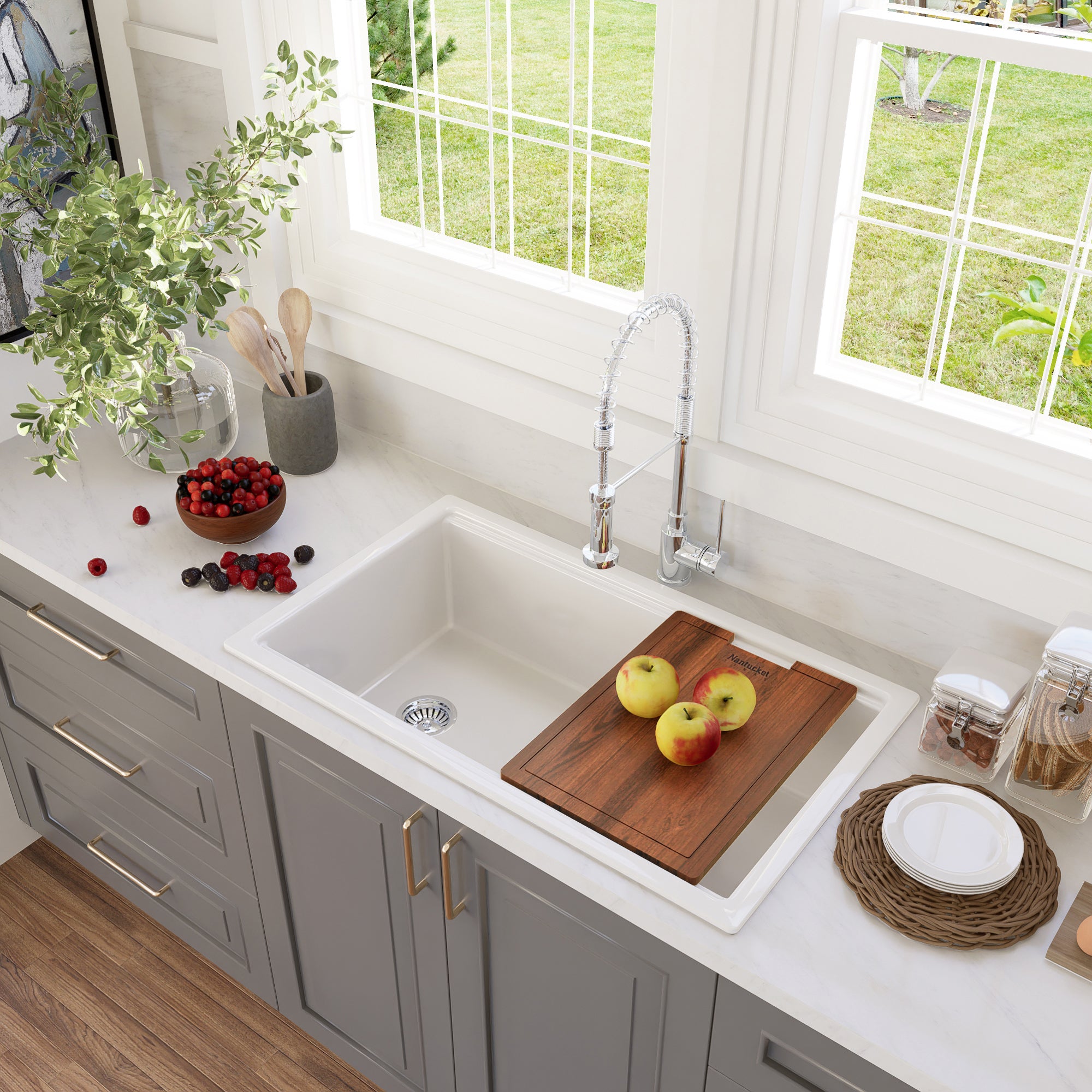 white kitchen sink