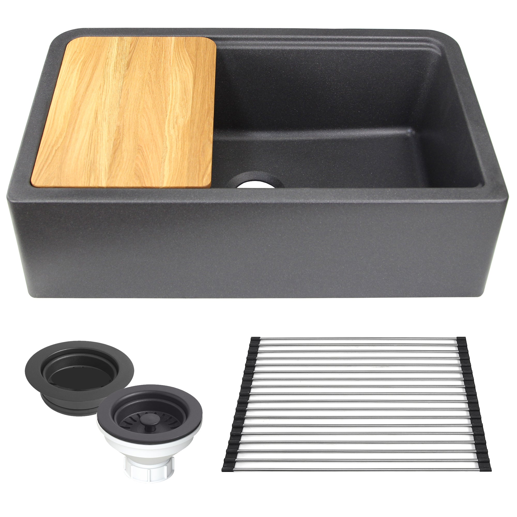 black with metallic flecks kitchen sink