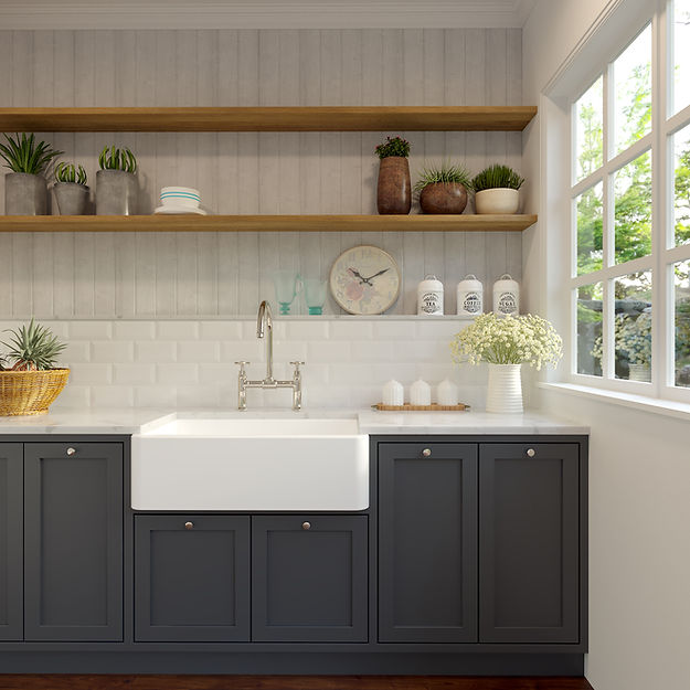 white kitchen sink