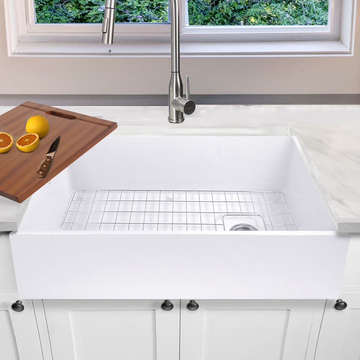 white kitchen sink