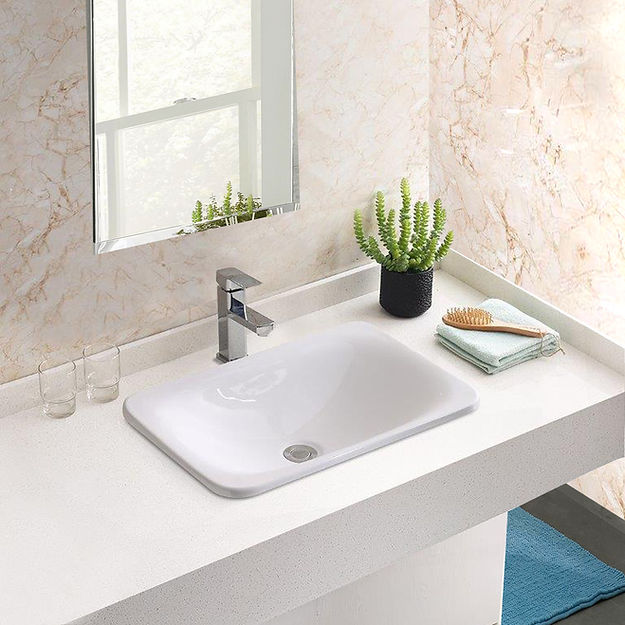 white bathroom sink