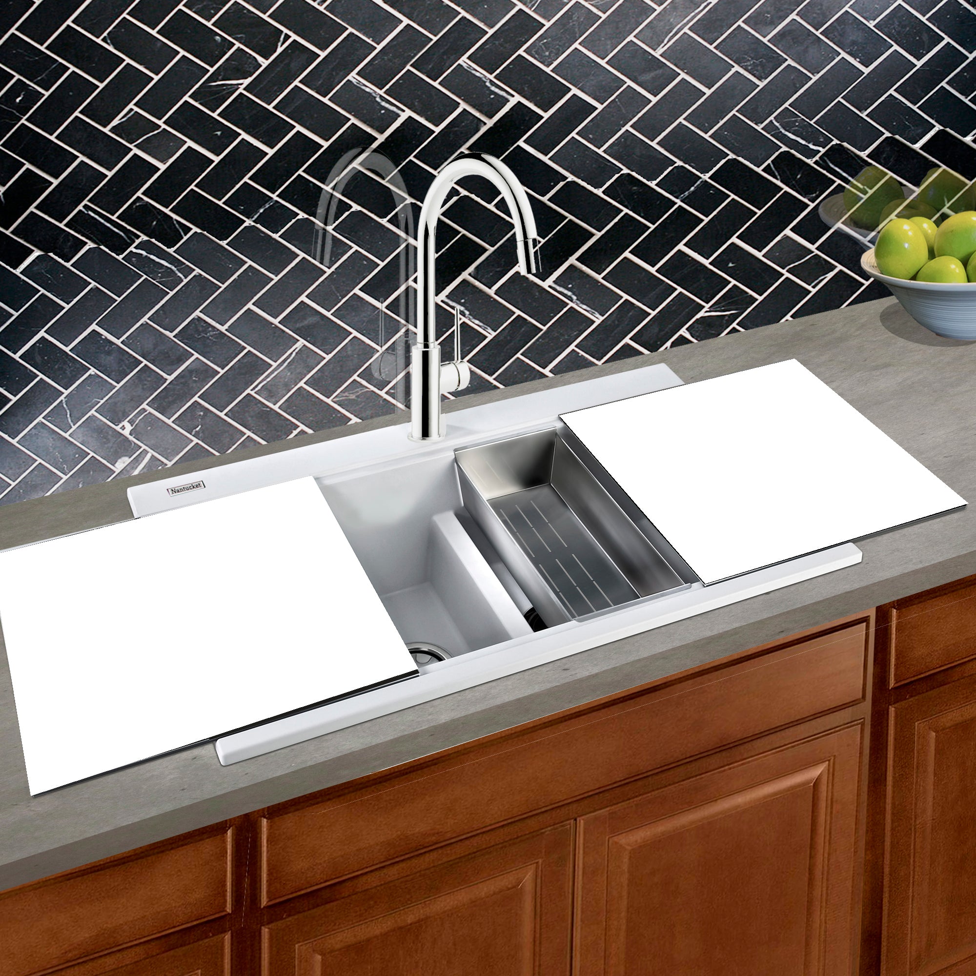 white kitchen sink