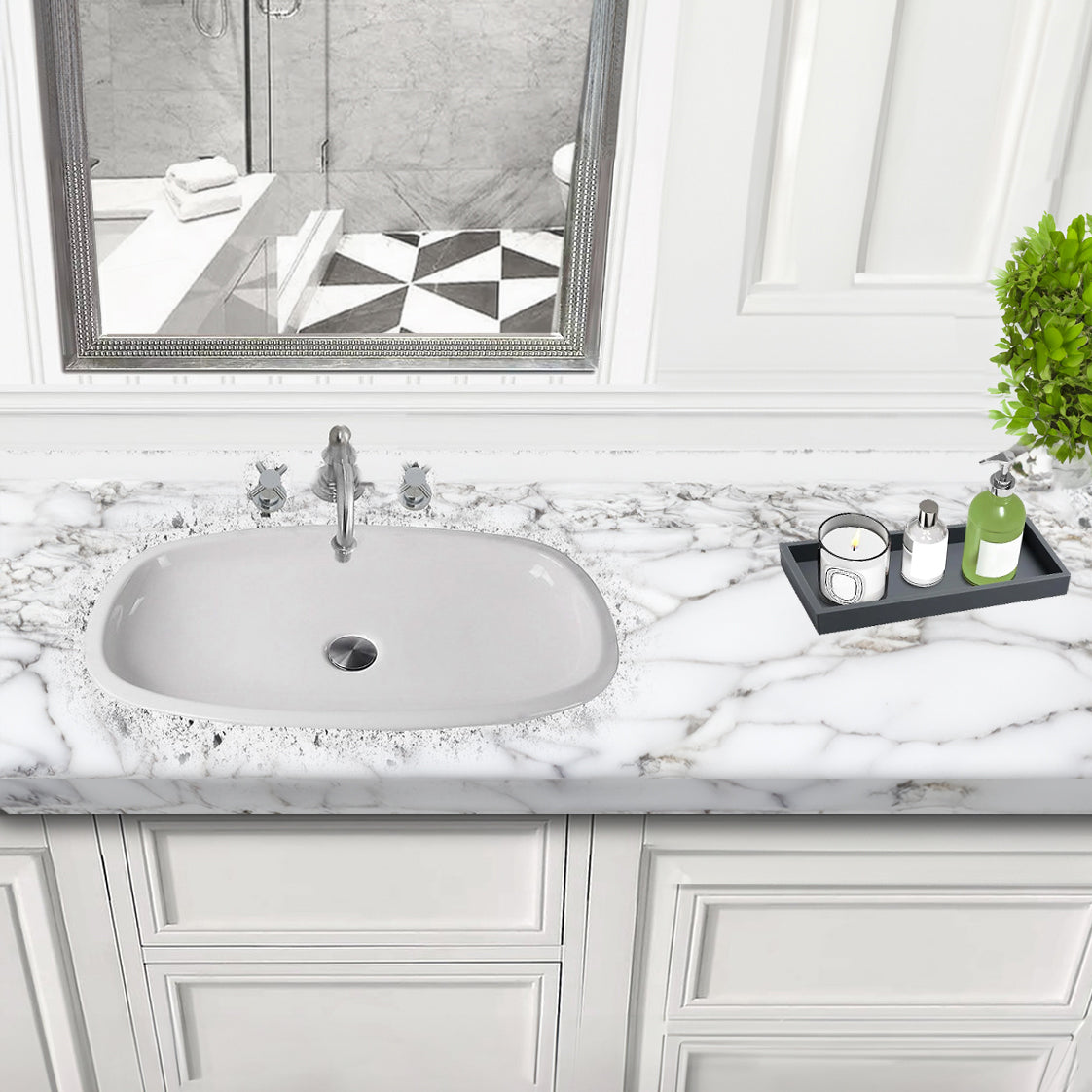 white bathroom sink