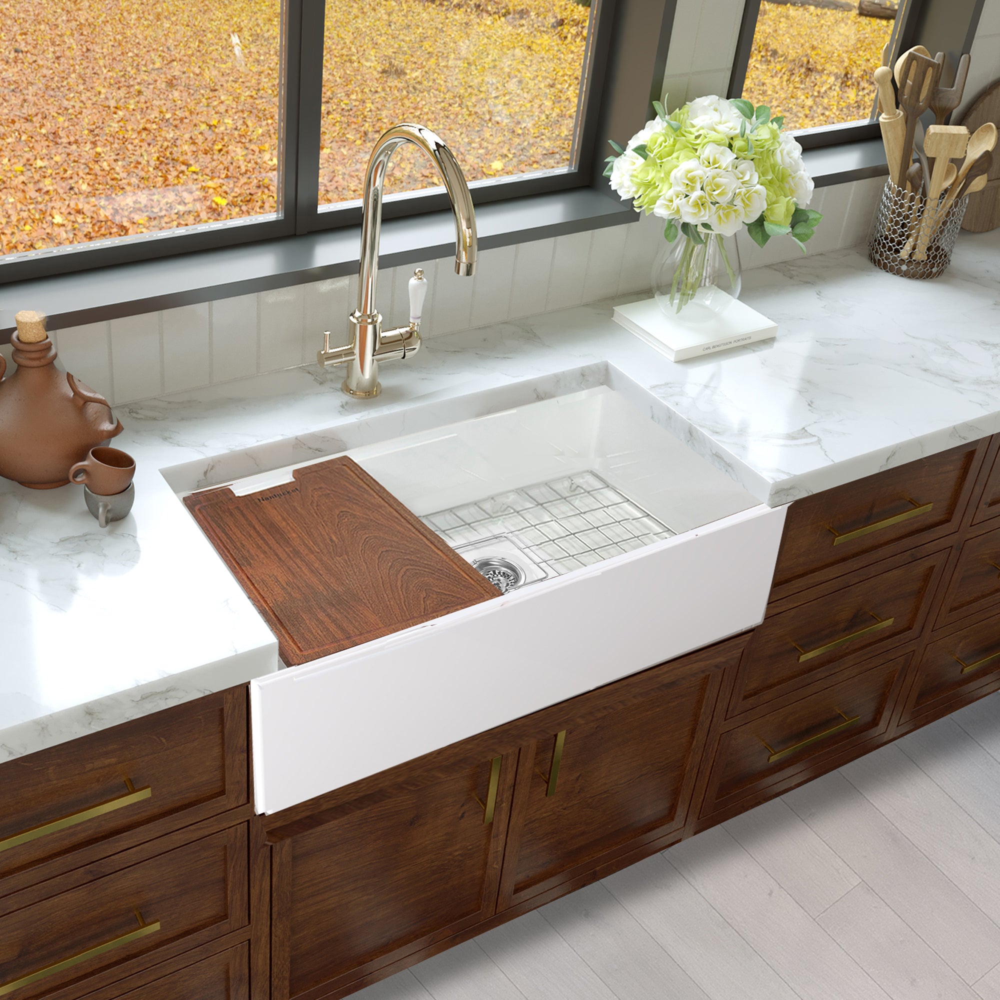 white kitchen sink