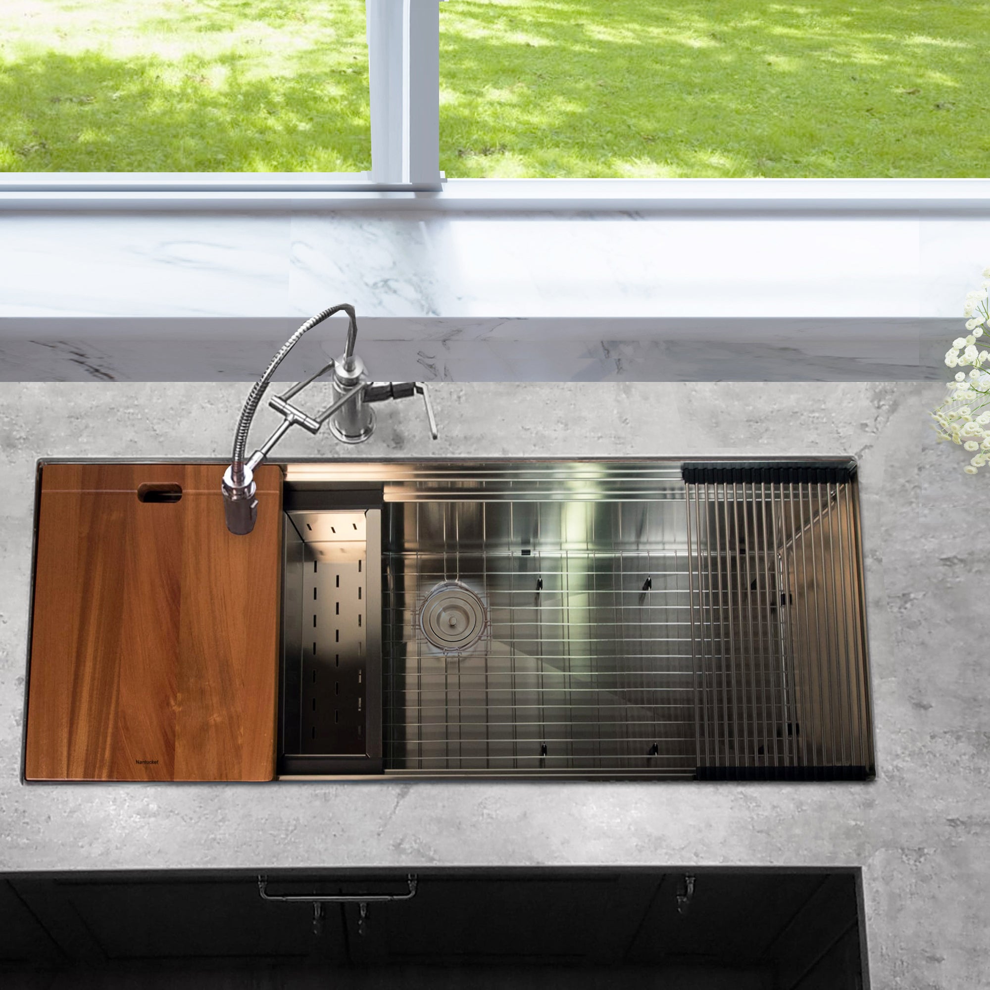 silver kitchen sink