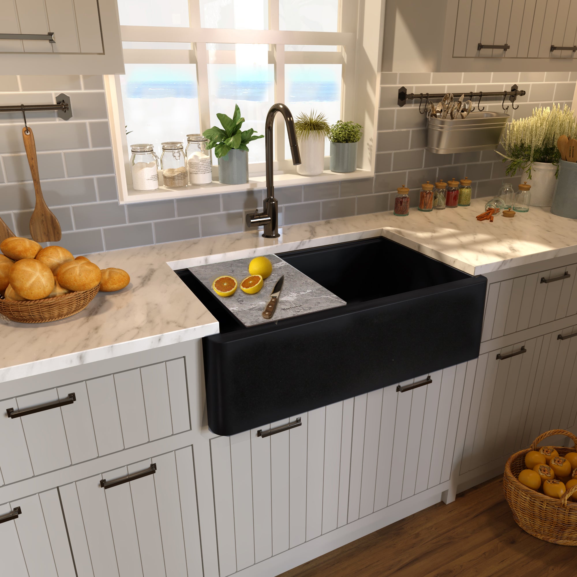 black kitchen sink