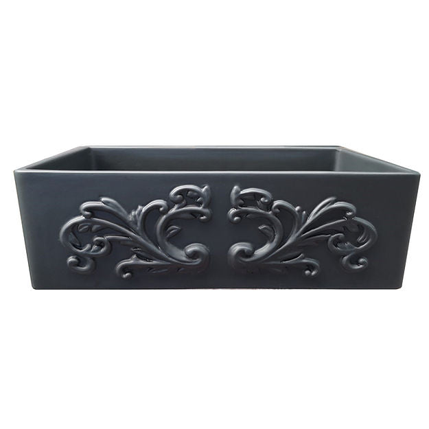 Nantucket Sinks 33-Inch Farmhouse Fireclay Sink with Filigree Apron