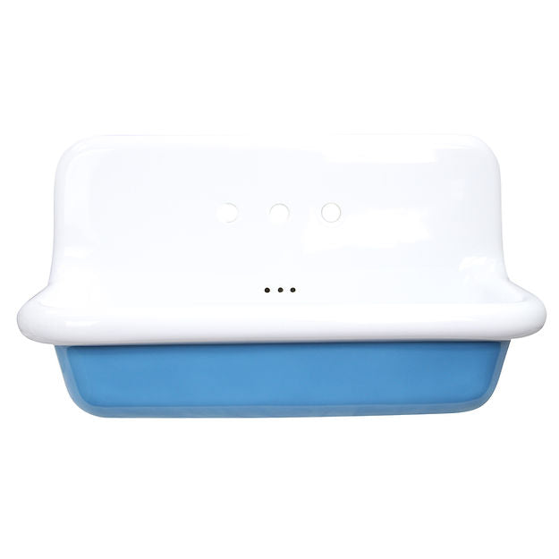 Nantucket Sinks 36 inch Victorian Collection Fireclay Utility Wallmount Bathroom Sink