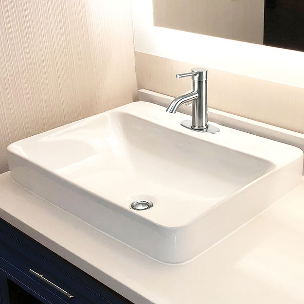 white bathroom sink