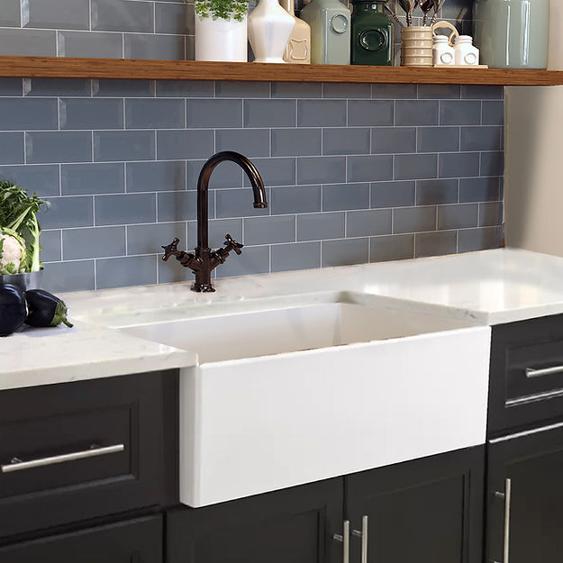 white kitchen sink