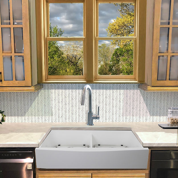 white kitchen sink
