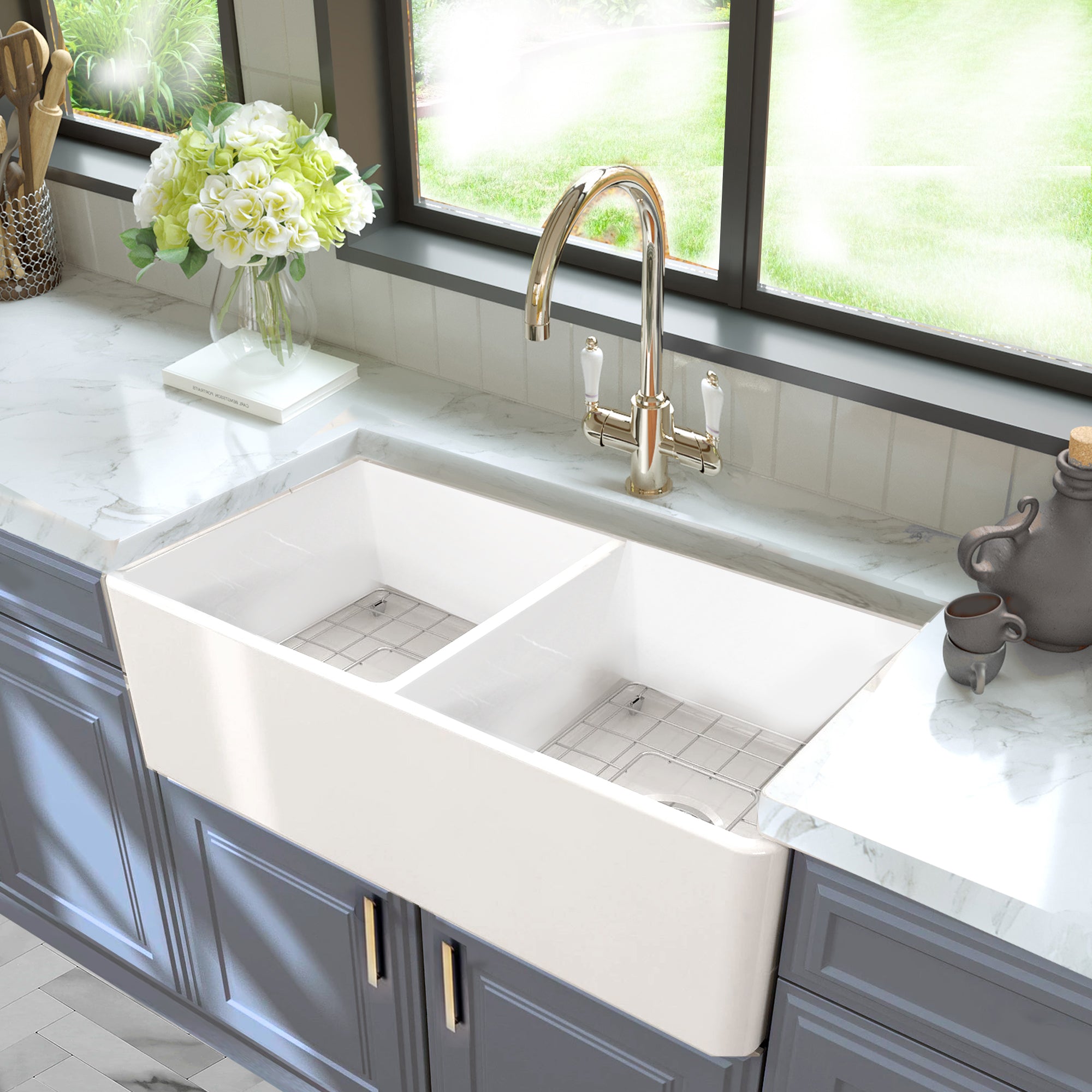 brown kitchen sink