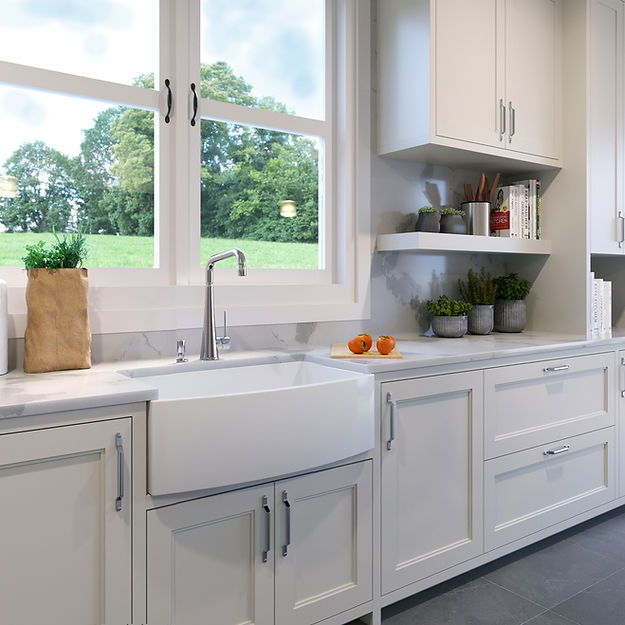 white kitchen sink
