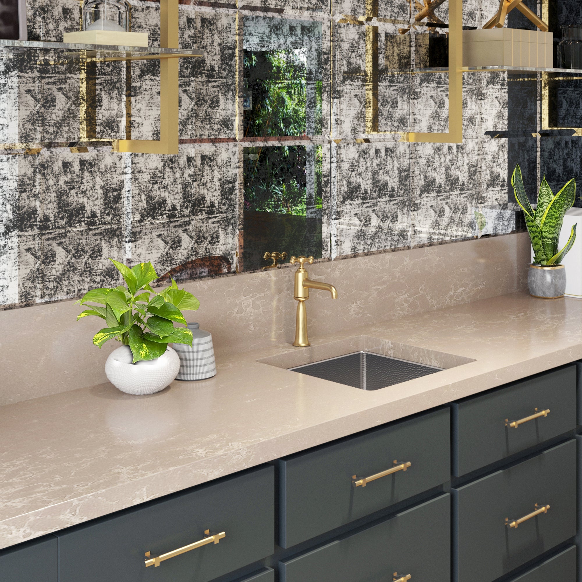 silver kitchen sink