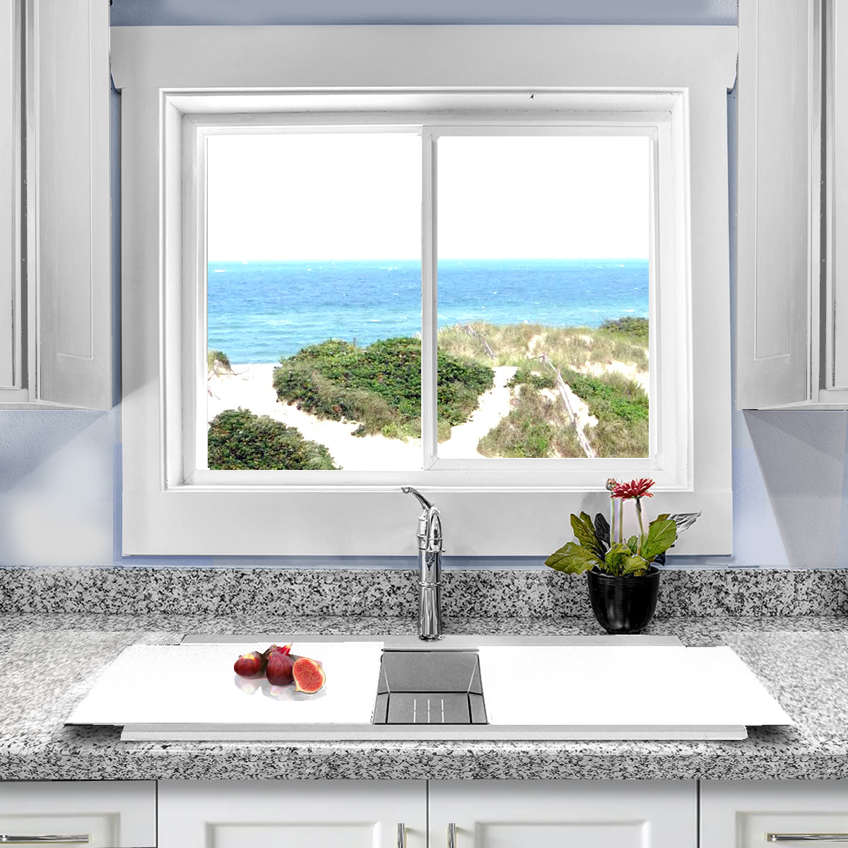 white kitchen sink