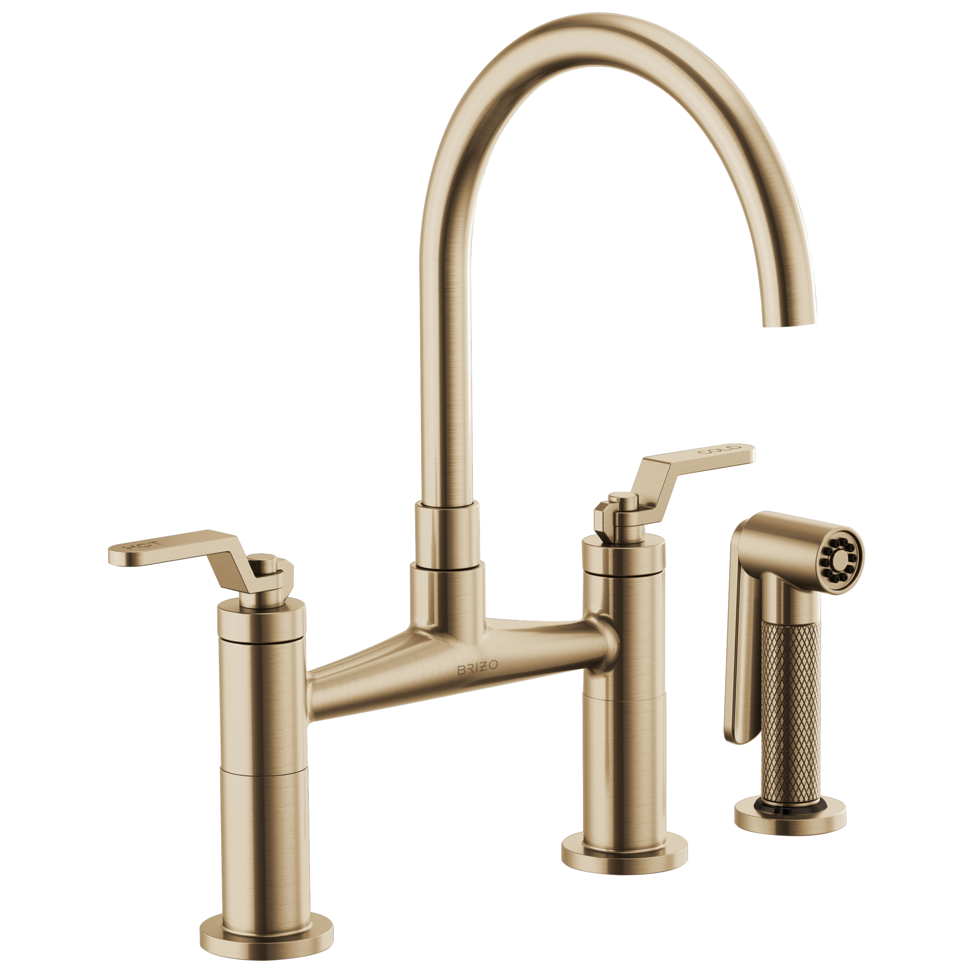 luxe gold bridge faucet