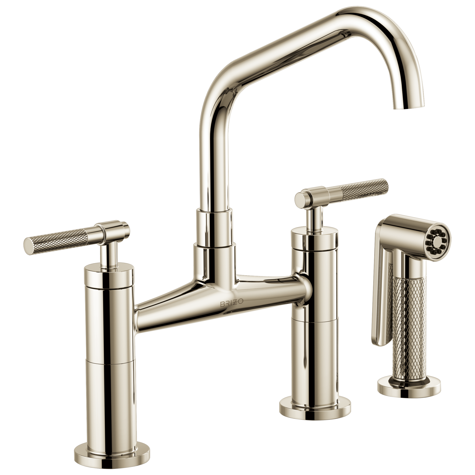 polished nickel bridge faucet