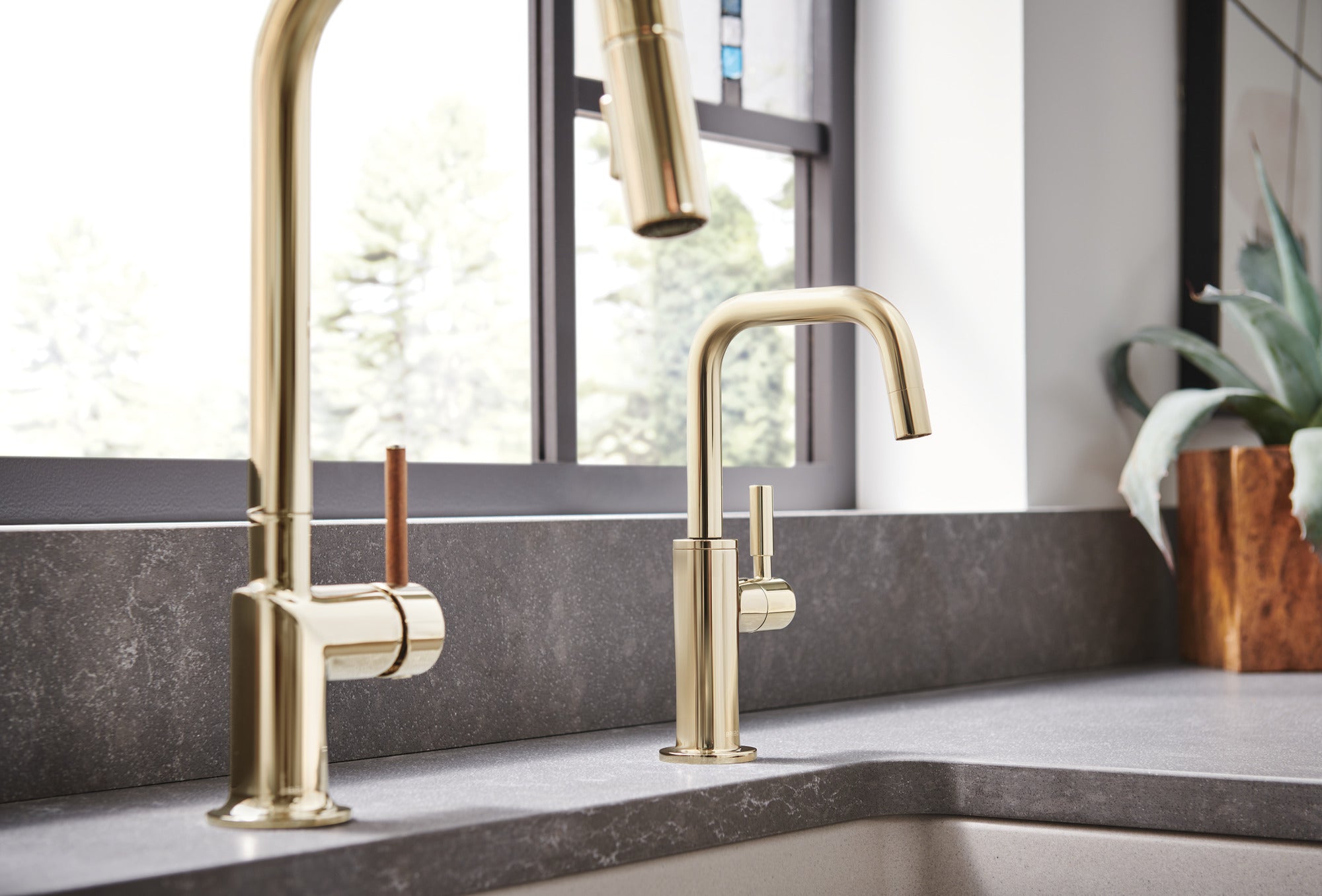 polished nickel beverage faucet