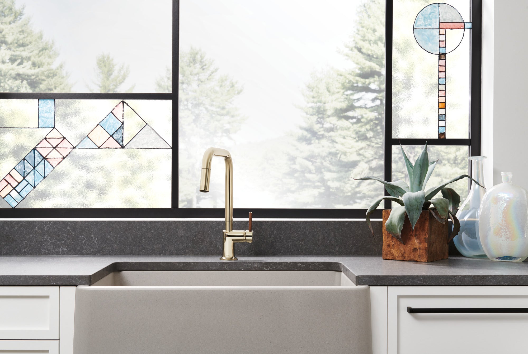 polished nickel pull-down faucet