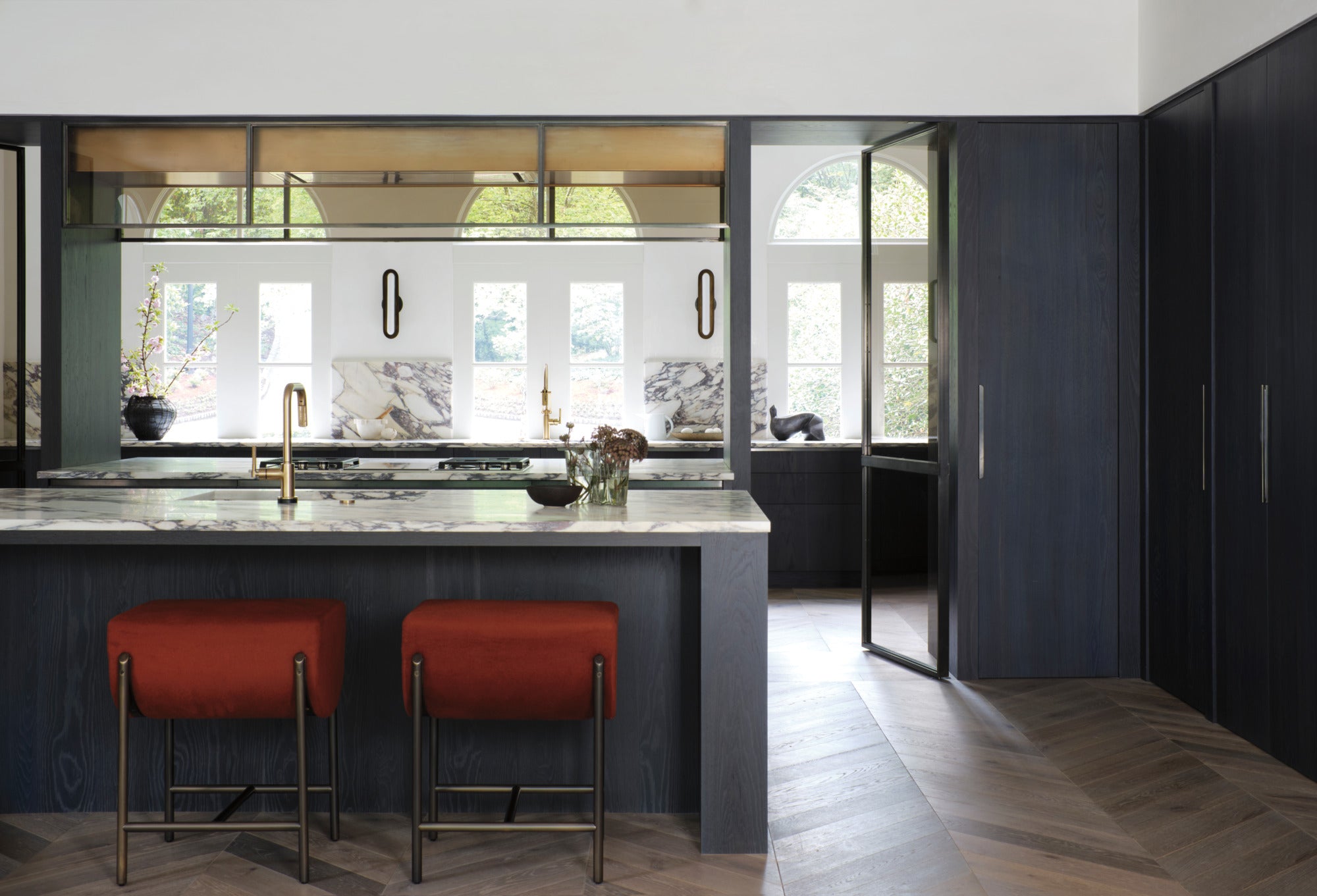 luxe gold articulating faucet