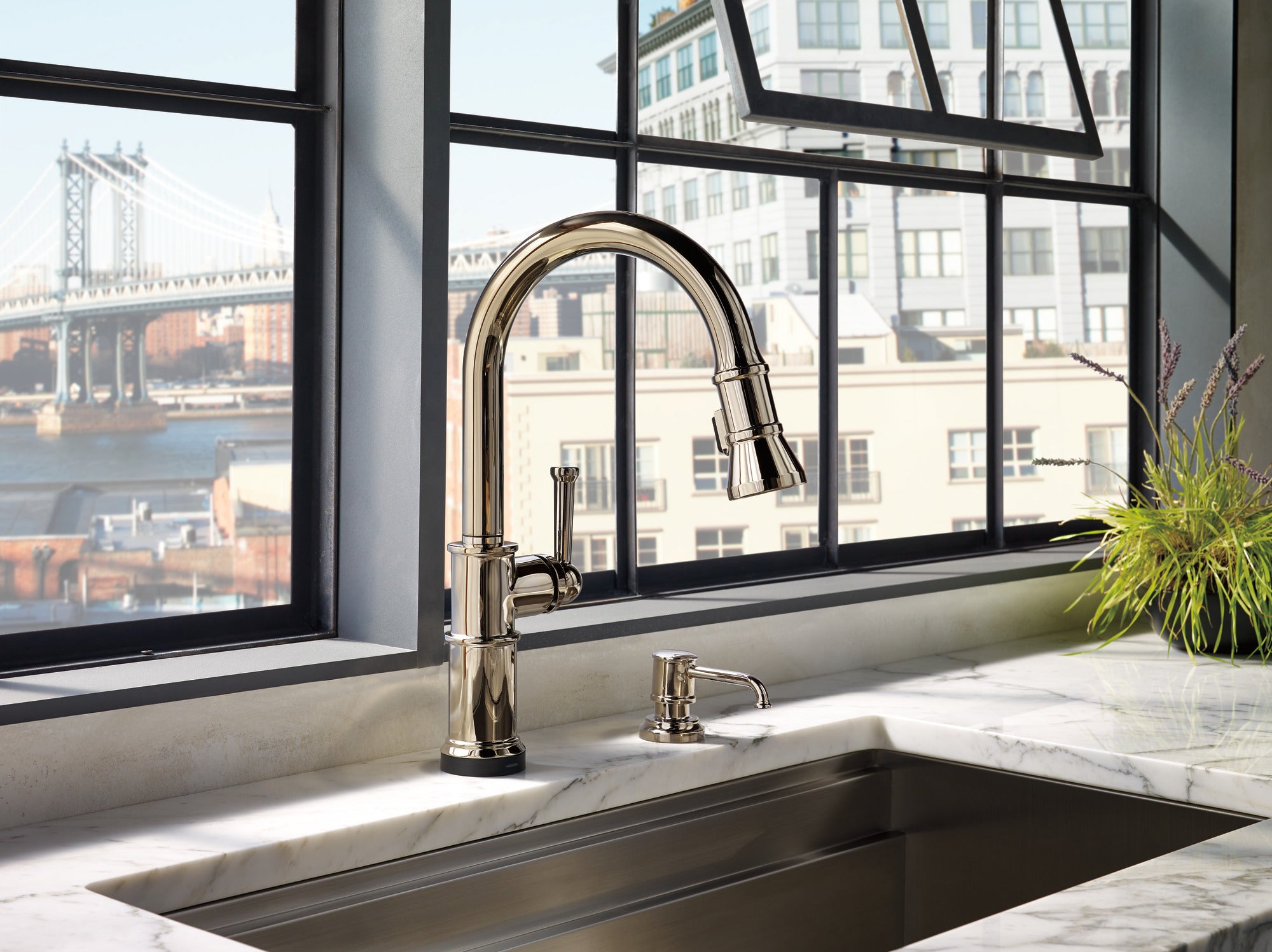 polished nickel soap/lotion dispenser