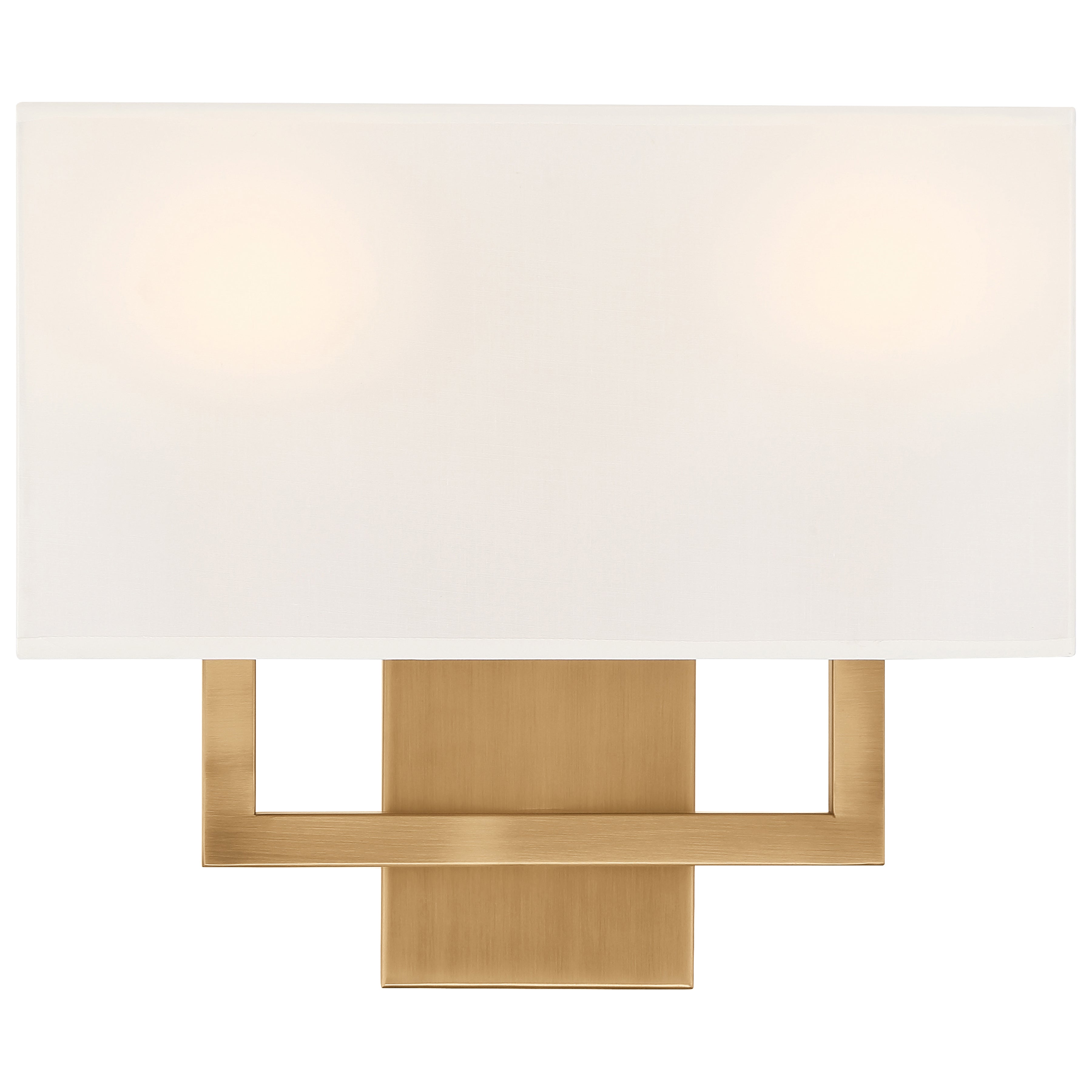antique brushed brass 2 light led wall sconce