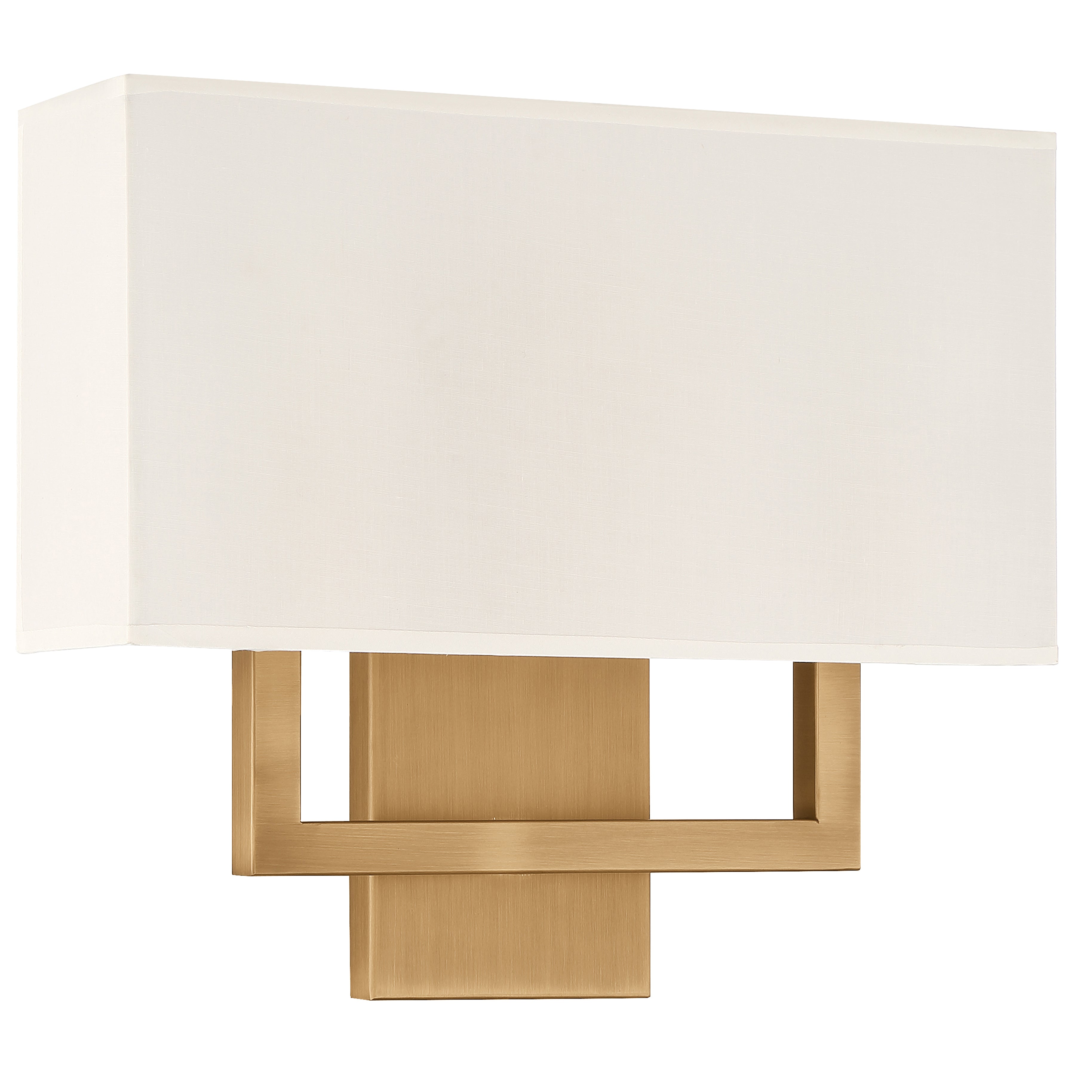 antique brushed brass 2 light led wall sconce