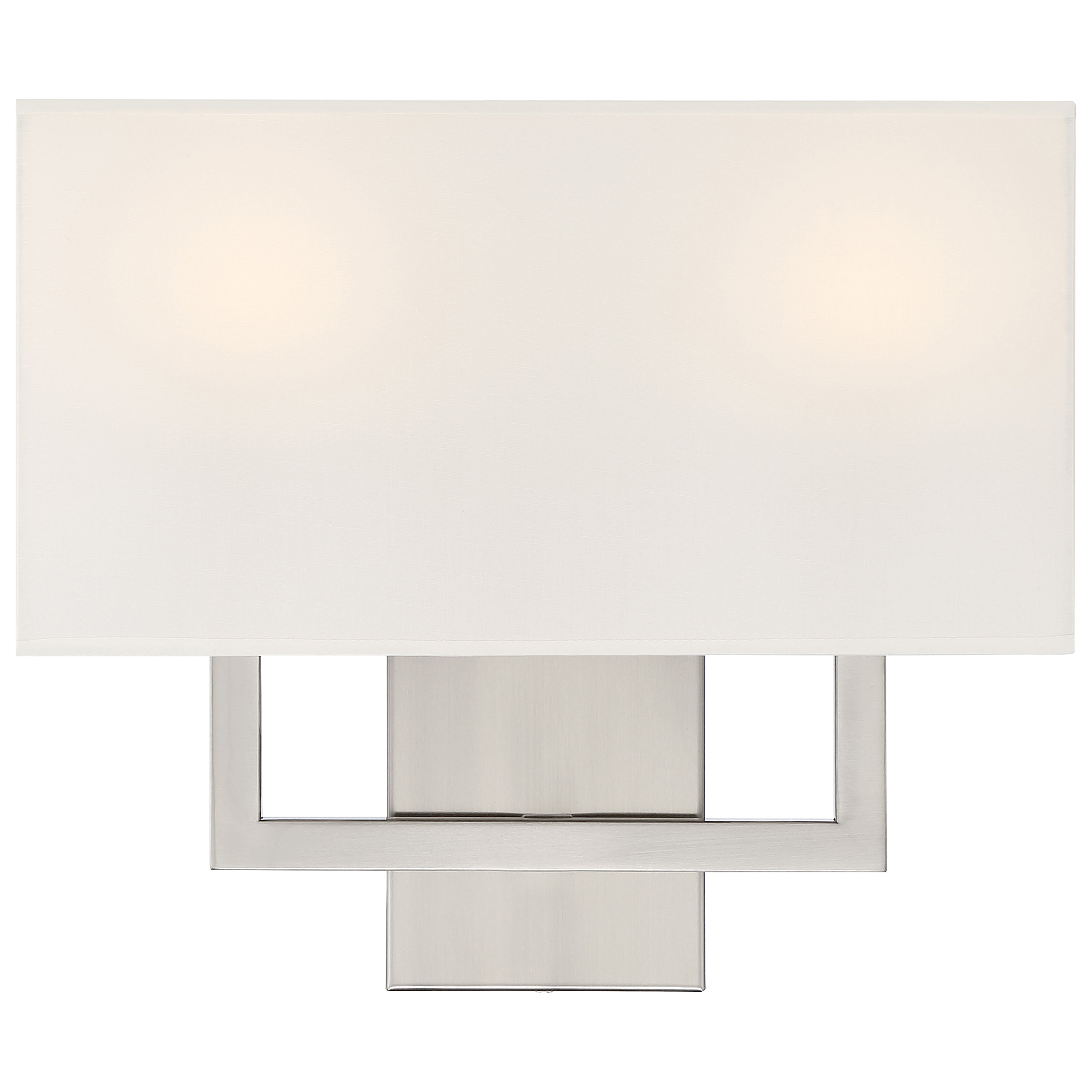brushed steel 2 light led wall sconce