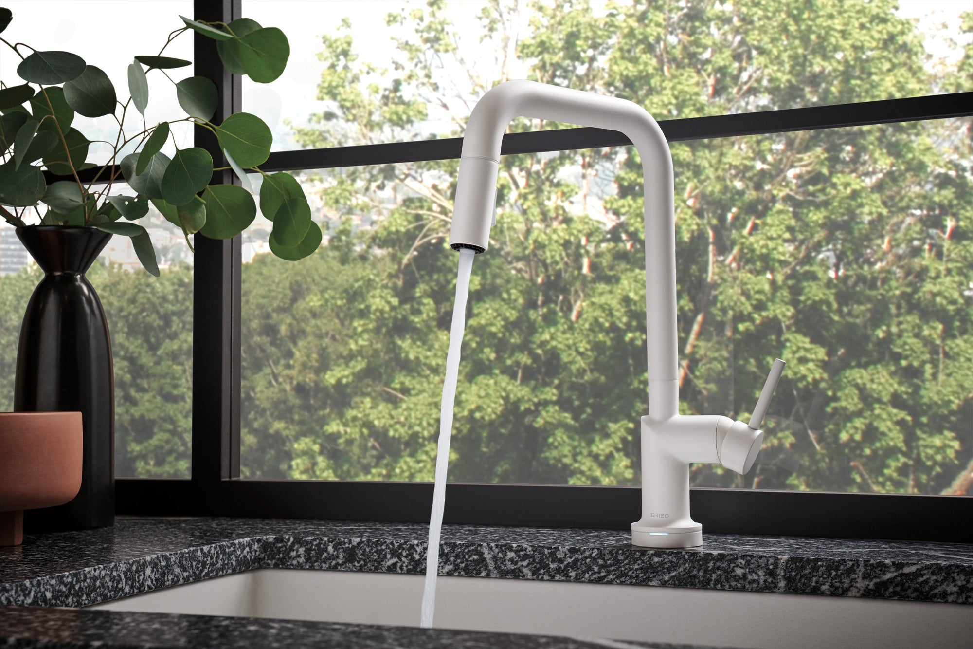 matte white kitchen faucet