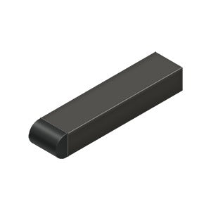 Deltana 4" Solid Brass Contemporary Half-Cylinder Tip Baseboard Bumper