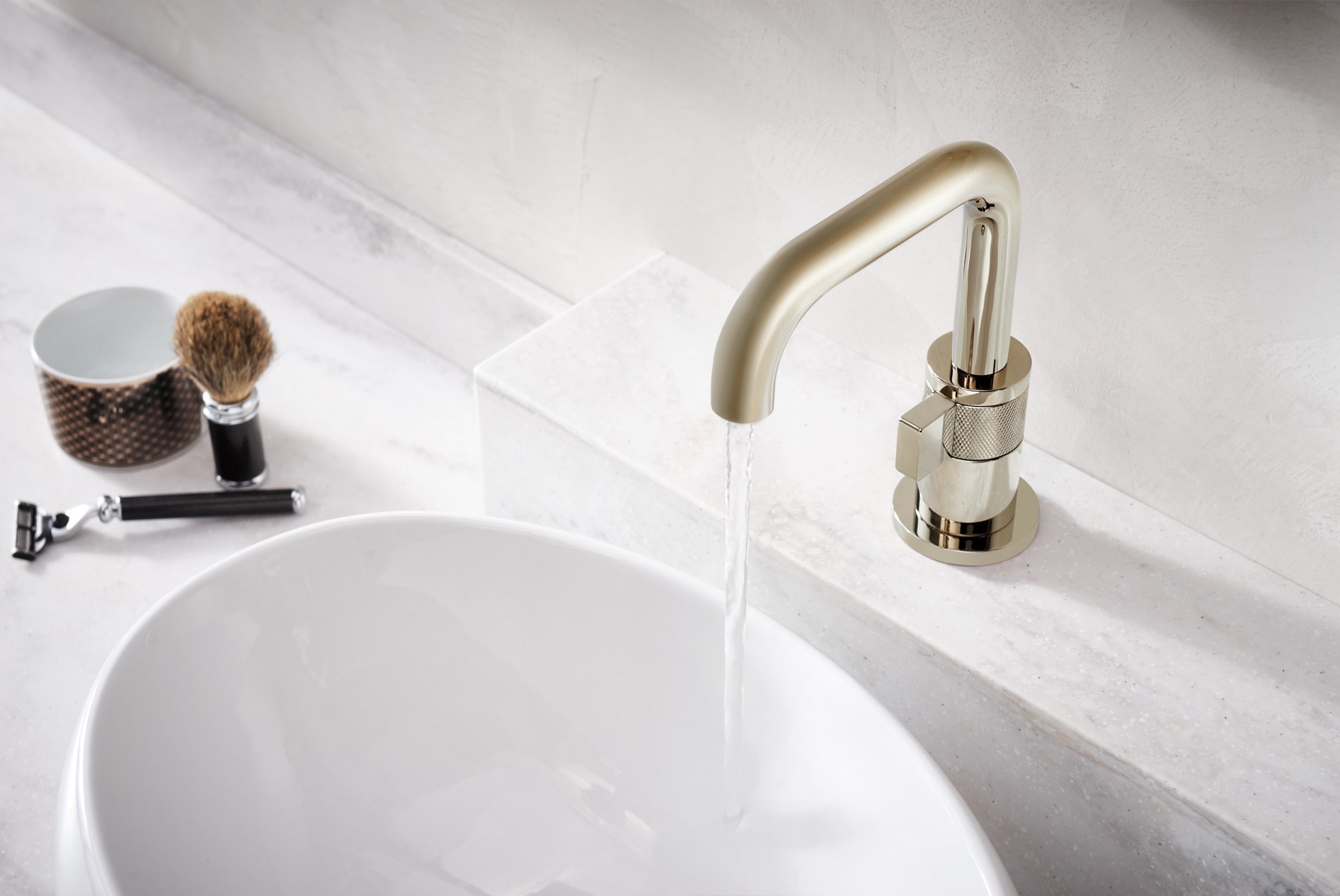 polished nickel lavatory faucet