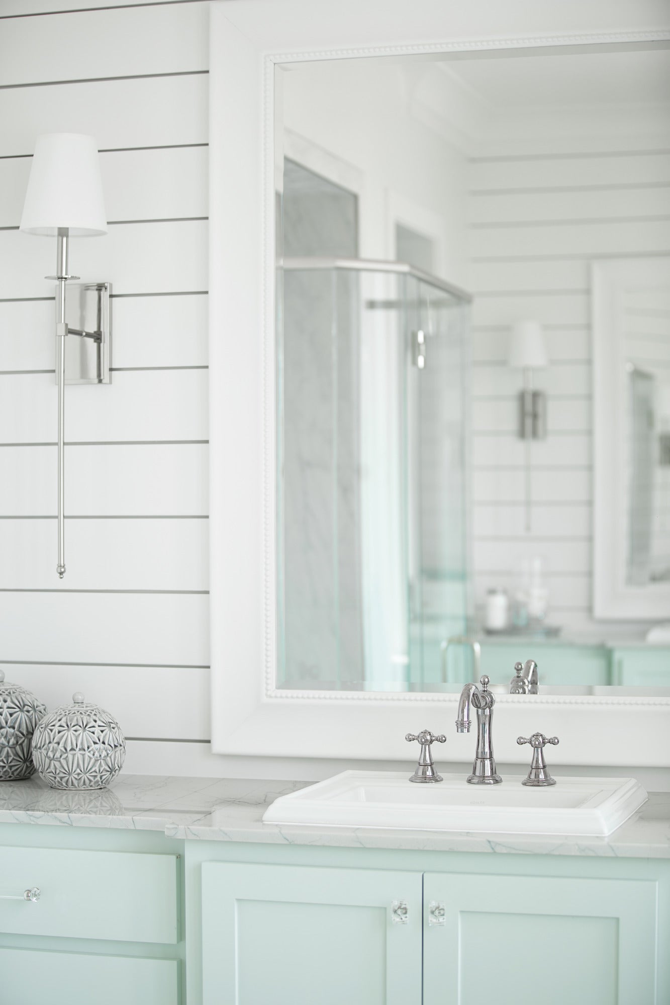 chrome lavatory faucet