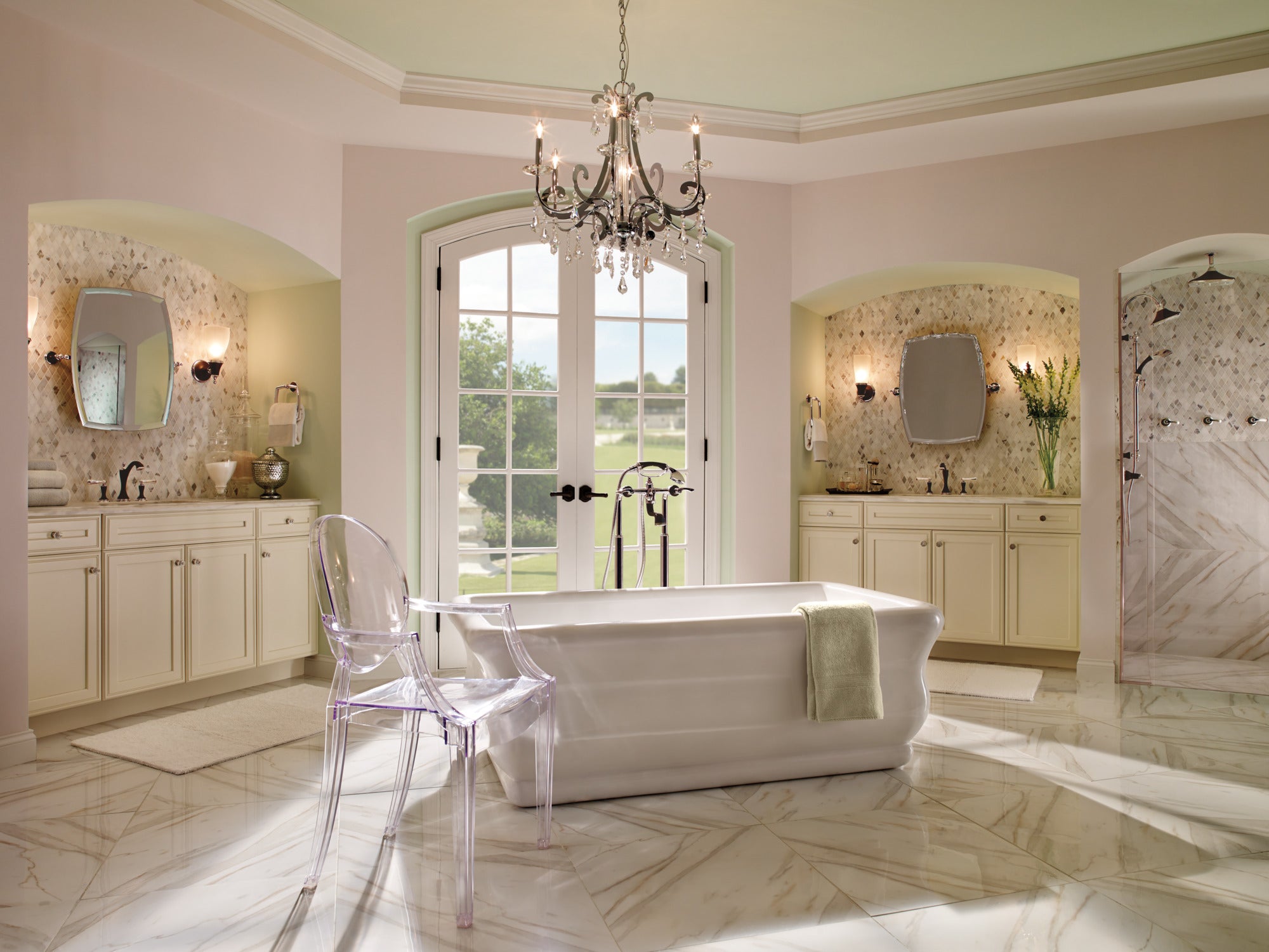 cocoa bronze / polished nickel tub filler trim kit