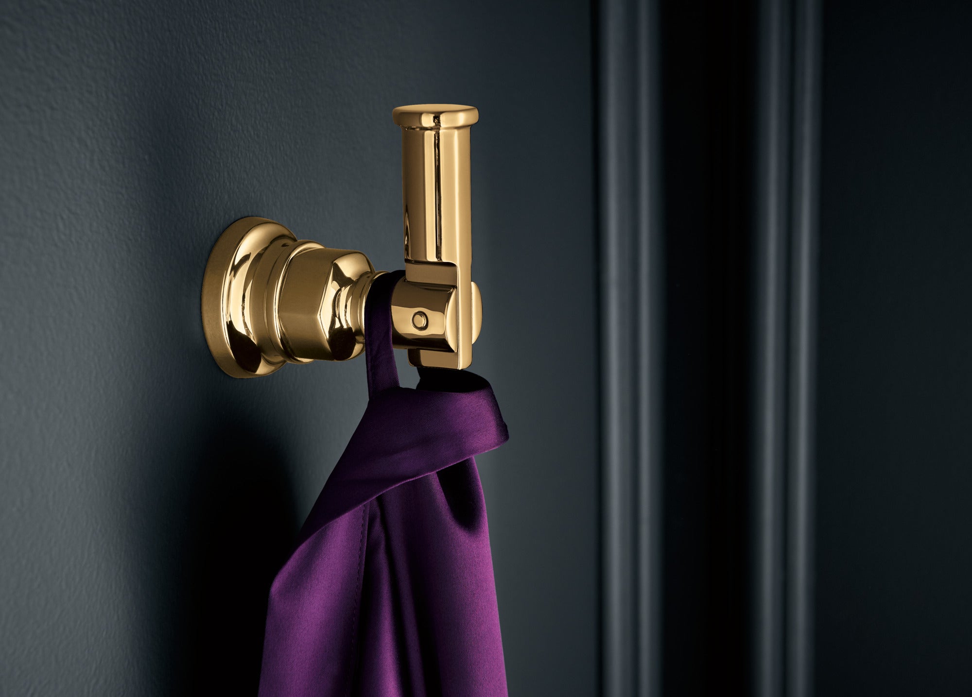 polished gold robe hook