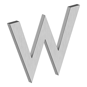 Deltana 4" Letter W, B Series with Risers, Stainless Steel