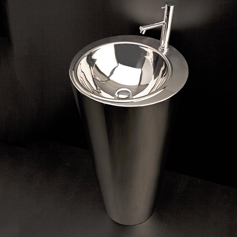 polished stainless steel sink