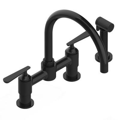 THG Paris Dean Two Hole Bridge Kitchen Faucet with Side Spray