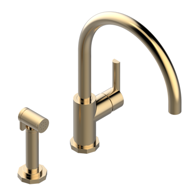 THG Paris Les Ondes Single Hole Mixer with Swivel and Side Spray