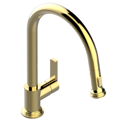 THG Paris West Coast Black Onyx Single Hole Pull Out Kitchen Faucet