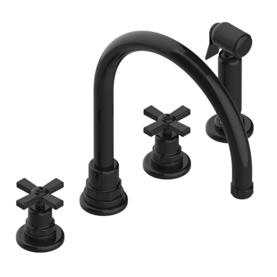 THG Paris Club Saint-Germain Three Hole Kitchen Faucet with Side Spray