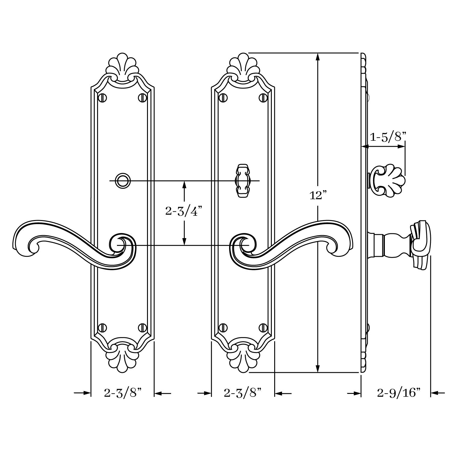 interior lever set
