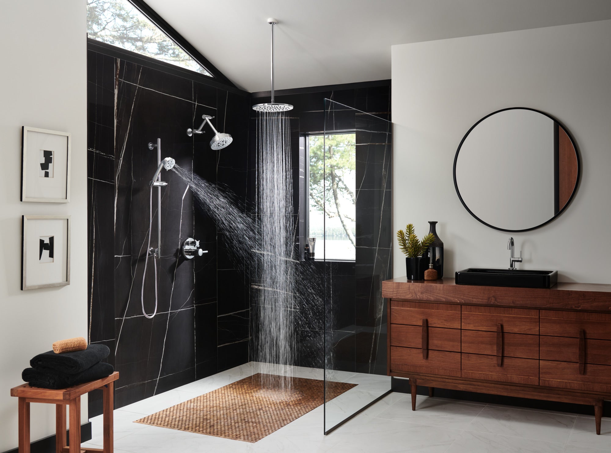 chrome shower arm and flange