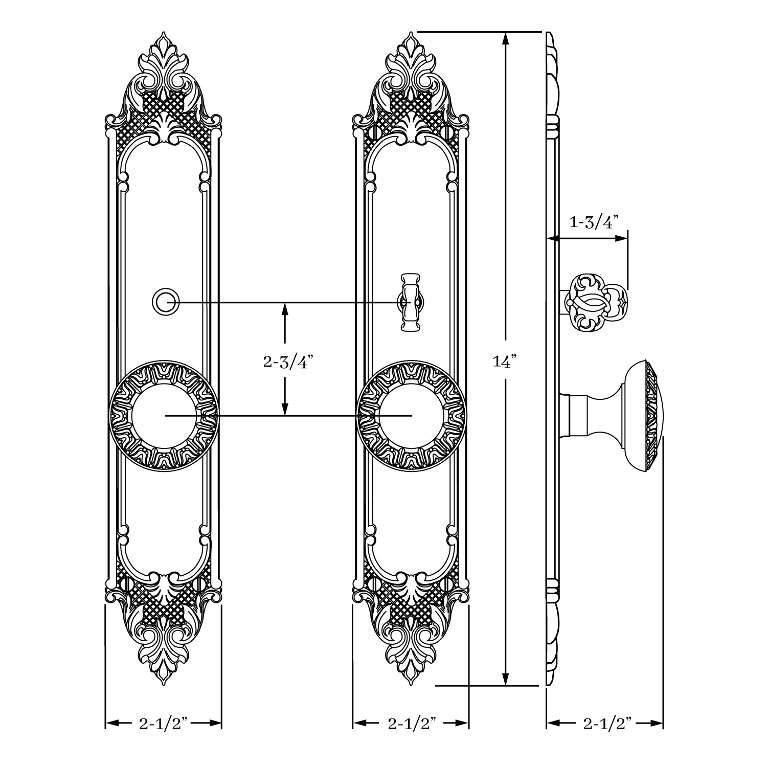 interior knob set