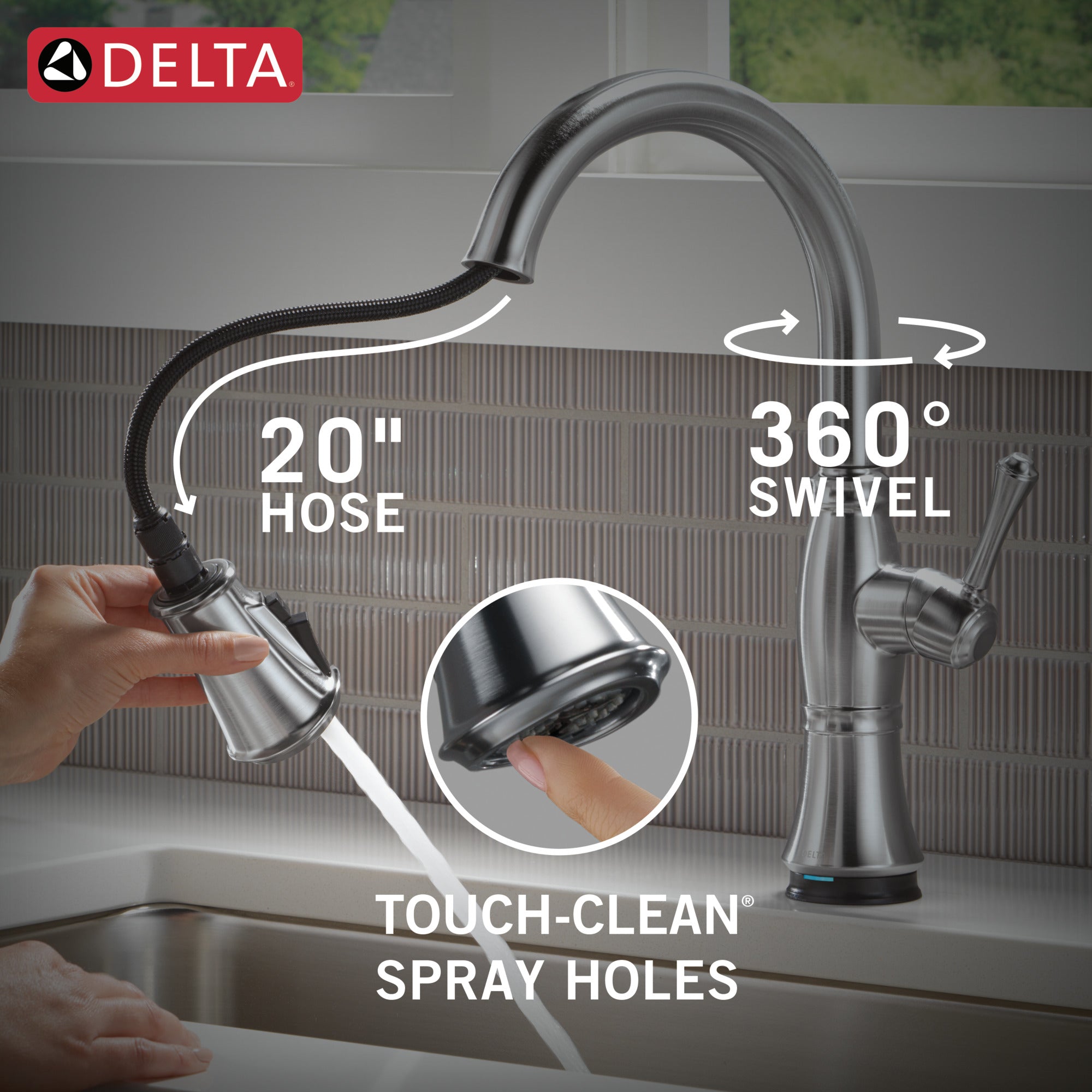 lumicoat arctic stainless kitchen faucet