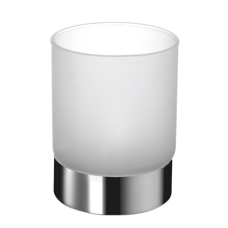 white glass tumbler