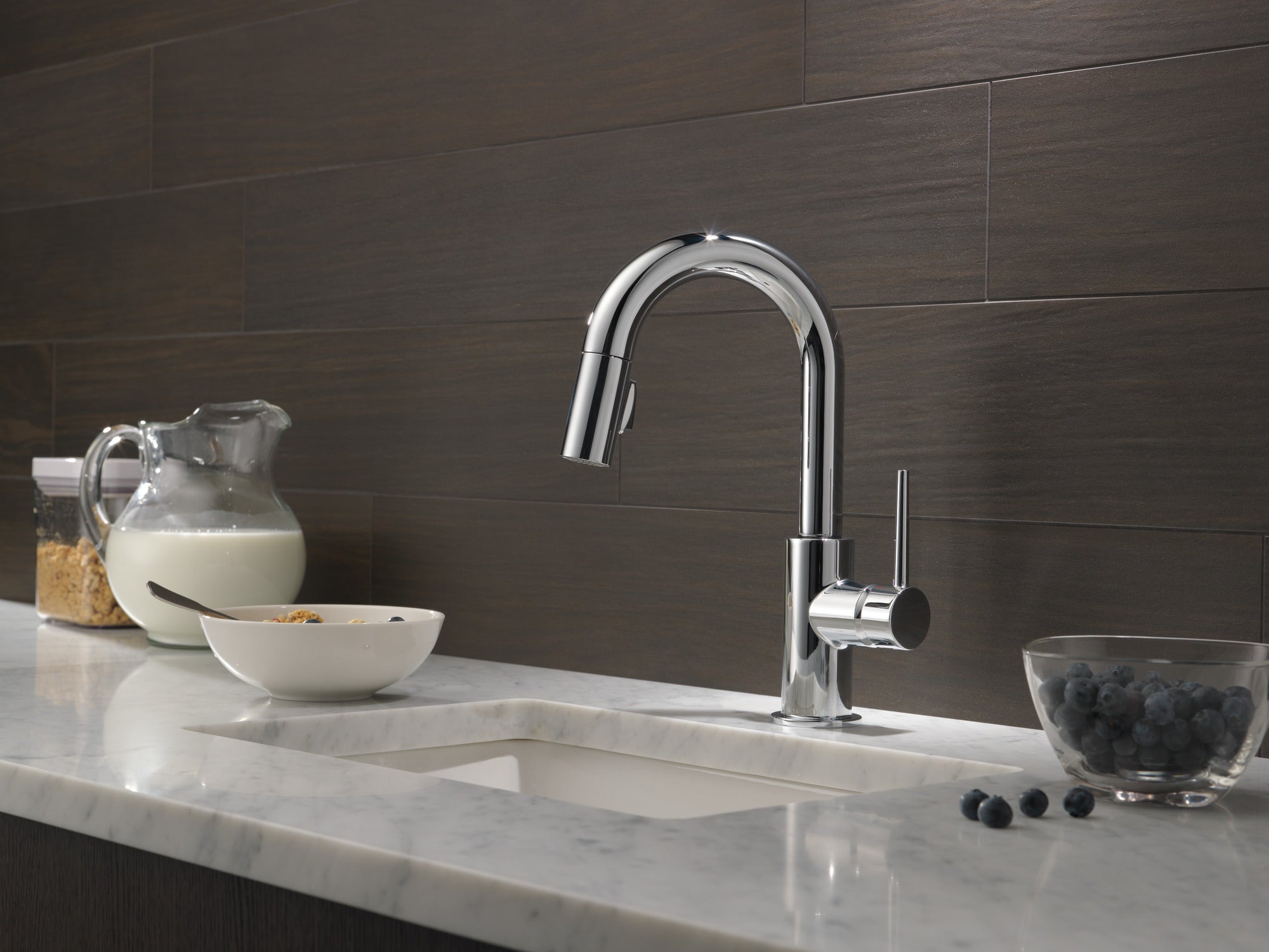 chrome kitchen faucet