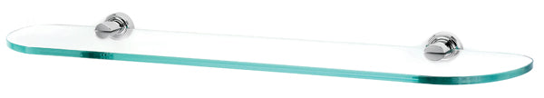 polished chrome glass shelf