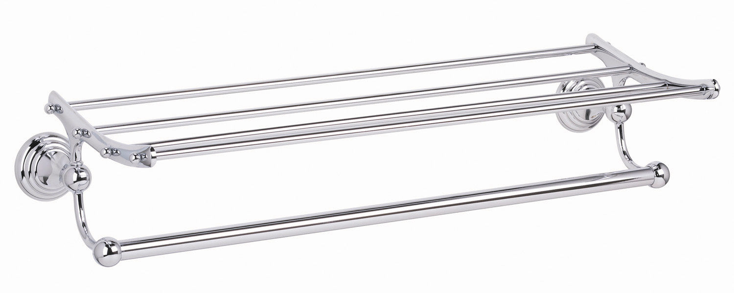 polished chrome towel rack