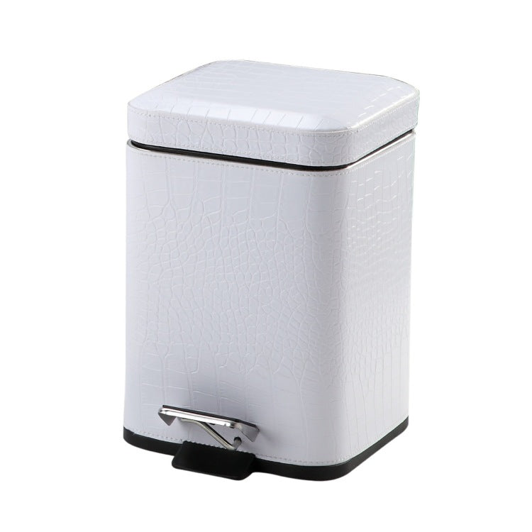 white waste basket